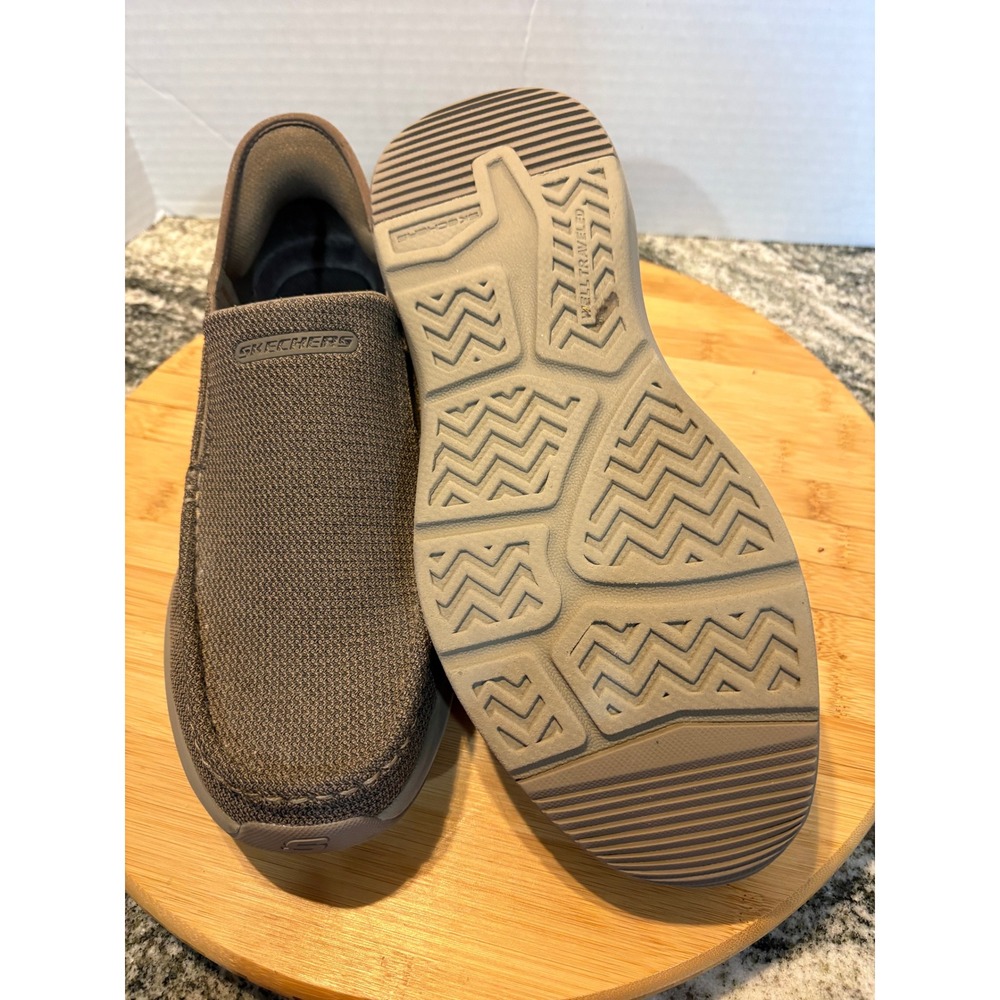 Skechers Slip Ins Men's Taupe Mesh Breathable Slip On‎ Shoes Size 9  sku87 - Picture 8 of 8